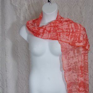 Fashion Scarf Oblong Coral Ivory NWOT